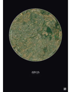 Affiche Abuja – Poster vue satellite 6km Couleur | Gravura – Fond foncé