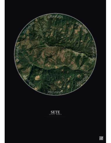 Sete Satellite View Poster 2.5km Color | Gravura – Dark background