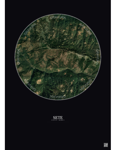Sete Satellite View Poster 2.5km Color | Gravura – Dark background