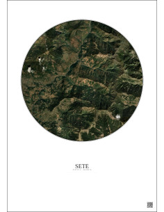 Affiche Sete – Poster vue satellite 10km Couleur | Gravura – Fond clair