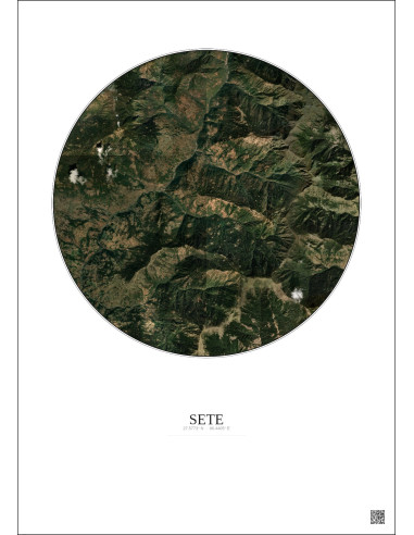 Sete Satellite View Poster 10km Color | Gravura – Light background