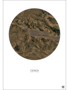 Affiche Cusco – Poster vue satellite 10km Couleur | Gravura – Fond clair