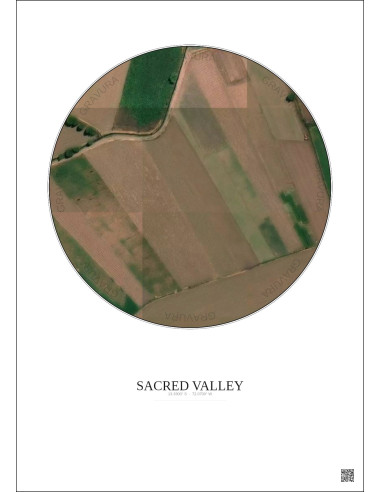 Affiche Sacred Valley – Poster vue satellite 0.1km Couleur | Gravura – Fond clair