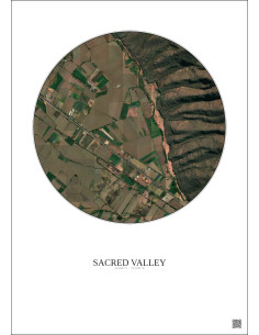 Affiche Sacred Valley – Poster vue satellite 0.5km Couleur | Gravura – Fond clair