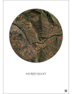 Affiche Sacred Valley – Poster vue satellite 2.5km Couleur | Gravura – Fond clair