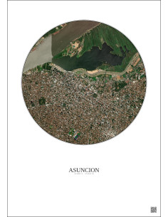 Affiche Asuncion – Poster vue satellite 2.5km Couleur | Gravura – Fond clair