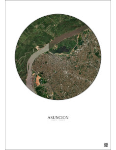 Affiche Asuncion – Poster vue satellite 6km Couleur | Gravura – Fond clair