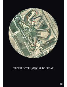 Affiche Circuit International De Lusail – Poster vue satellite 1km Couleur | Gravura – Fond foncé