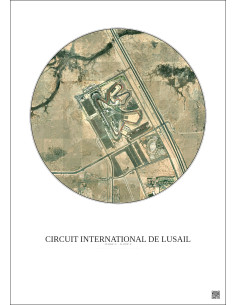 Affiche Circuit International De Lusail – Poster vue satellite 2.5km Couleur | Gravura – Fond clair