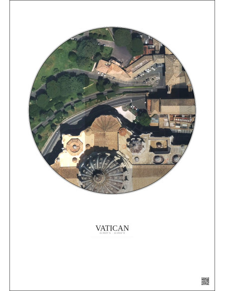 Vatican Satellite View Poster 0.1km Color | Gravura – Light background
