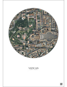 Affiche Vatican – Poster vue satellite 0.5km Couleur | Gravura – Fond clair