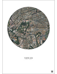 Affiche Vatican – Poster vue satellite 1km Couleur | Gravura – Fond clair