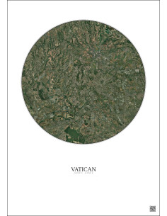 Affiche Vatican – Poster vue satellite 20km Couleur | Gravura – Fond clair