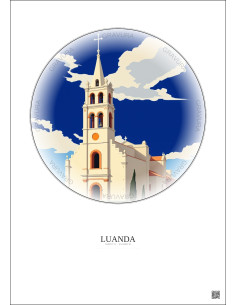 Affiche Luanda – Poster illustration vintage – Church Of Our Lady Of Remedies | Gravura – Fond clair
