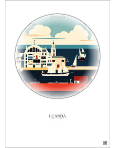 Affiche Luanda – Poster illustration vintage – Luanda | Gravura – Fond clair