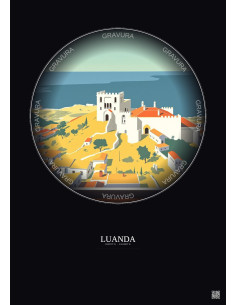 Affiche Luanda – Poster illustration vintage – National Museum Of Slavery | Gravura – Fond foncé