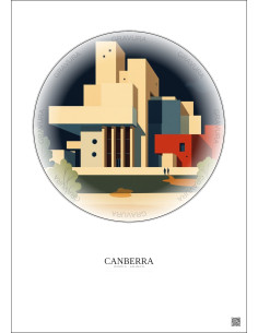 Affiche Canberra – Poster illustration vintage – National Gallery Of Australia | Gravura – Fond clair