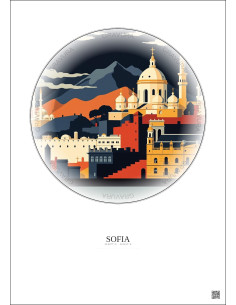 Affiche Sofia – Poster illustration vintage – Sofia | Gravura – Fond clair