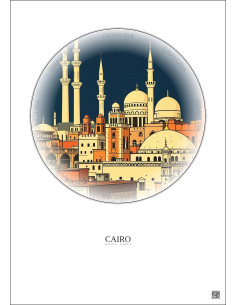 Affiche Cairo – Poster illustration vintage – Cairo | Gravura – Fond clair