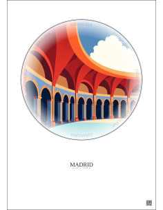Affiche Madrid – Poster illustration vintage – Bernabeu | Gravura – Fond clair
