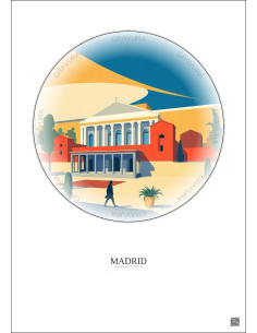 Affiche Madrid – Poster illustration vintage – Museo Del Prado | Gravura – Fond clair