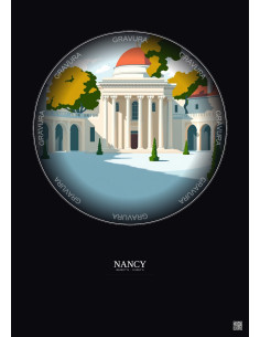 Affiche Nancy – Poster illustration vintage – Museum Of Fine Arts Of Nancy | Gravura – Fond foncé