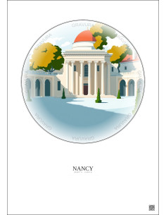 Affiche Nancy – Poster illustration vintage – Museum Of Fine Arts Of Nancy | Gravura – Fond clair