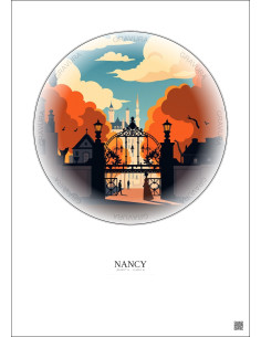 Affiche Nancy – Poster illustration vintage – Nancy | Gravura – Fond clair