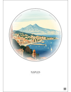 Naples Vintage Travel Poster – Napoli | Gravura – Light background