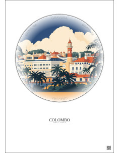 Affiche Colombo – Poster illustration vintage – Colombo | Gravura – Fond clair
