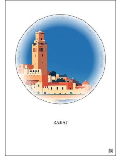 Affiche Rabat – Poster illustration vintage – Rabat | Gravura – Fond clair