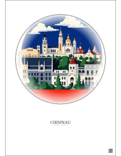 Affiche Chisinau – Poster illustration vintage – Chisinau | Gravura – Fond clair