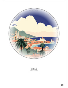 Affiche Lima – Poster illustration vintage – Lima | Gravura – Fond clair