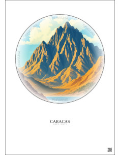 Affiche Caracas – Poster illustration vintage – Waraira Repano National Park | Gravura – Fond clair