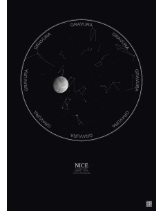 Nice - Carte du ciel personnalisée · Fond foncé