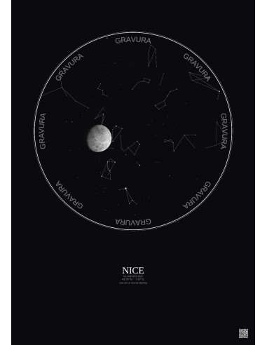 Nice - Carte du ciel personnalisée · Fond foncé