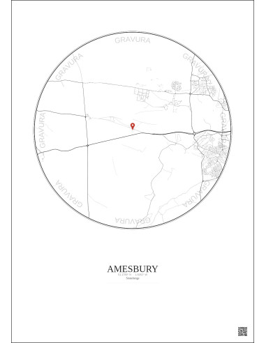 Amesbury - Carte de ville personnalisée 5 km · Fond clair