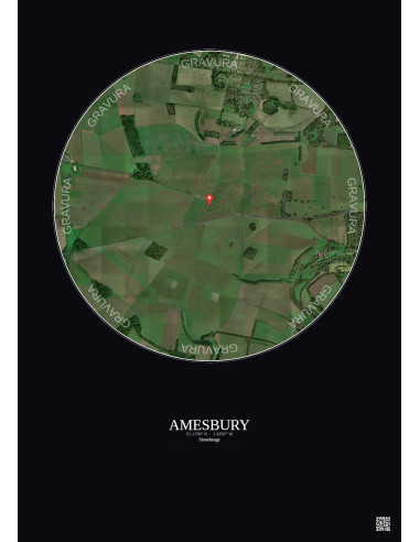 Amesbury - Custom Satellite View 2.5 km · Color · Dark background