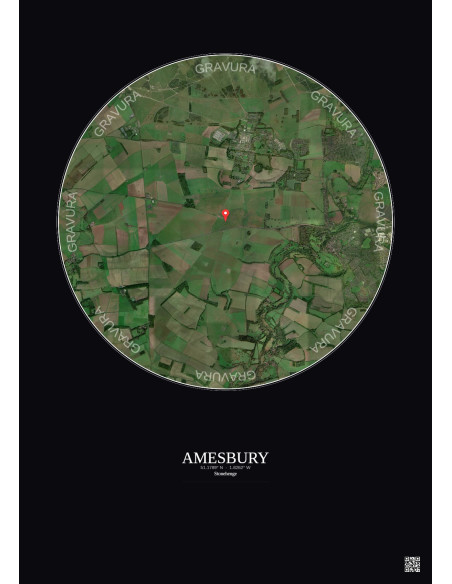 Amesbury - Custom Satellite View 5 km · Color · Dark background