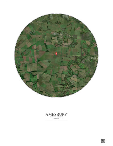 Amesbury - Custom Satellite View 5 km · Color · Light background