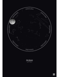 Dubai - Carte du ciel personnalisée · Fond foncé