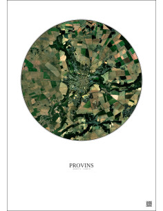 Provins Satellite View Poster 5km Color | Gravura – Light background