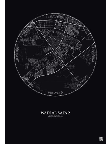 Wadi Al Safa 2 - Custom City Map 10 km · Dark background