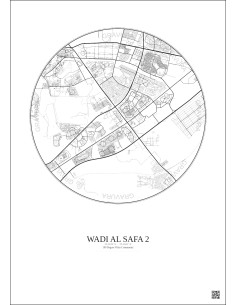 Wadi Al Safa 2 - Custom City Map 10 km · Light background