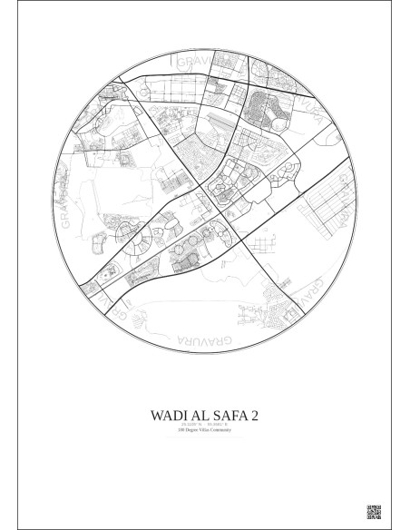 Wadi Al Safa 2 - Custom City Map 10 km · Light background