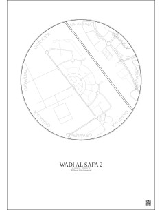 Wadi Al Safa 2 - Custom City Map 1 km · Light background