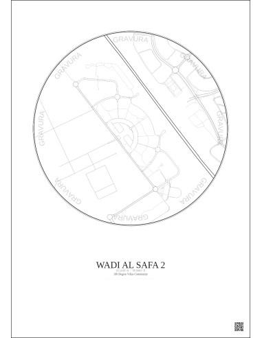 Wadi Al Safa 2 - Carte de ville personnalisée 1 km · Fond clair