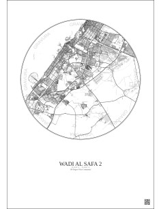 Wadi Al Safa 2 - Custom City Map 30 km · Light background