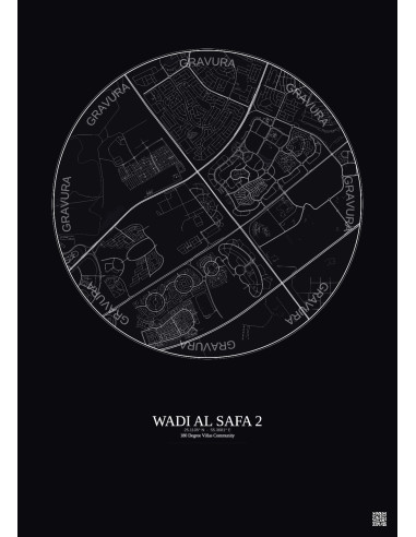 Wadi Al Safa 2 - Carte de ville personnalisée 5 km · Fond foncé