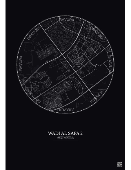 Wadi Al Safa 2 - Carte de ville personnalisée 5 km · Fond foncé